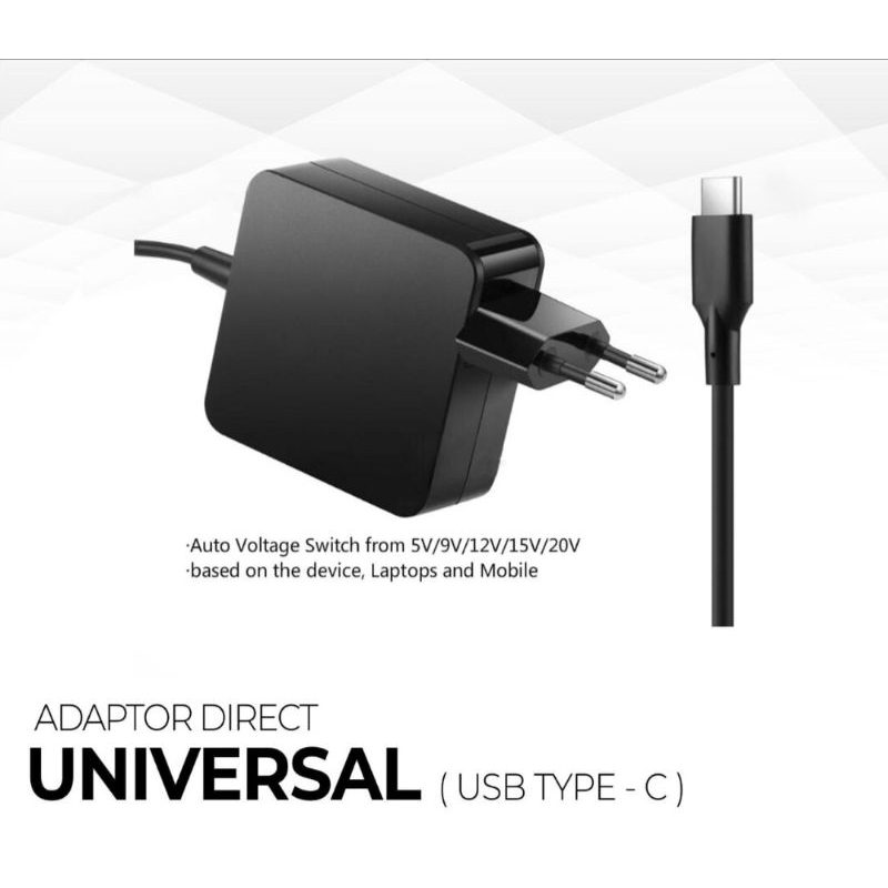 Adaptor Charger Universal Usb Type C Untuk Asus Lenovo hp Laptop Notebook handphone