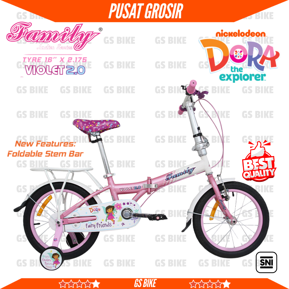 SEPEDA LIPAT 16 VIOLET 2.0 FOLDING PEREMPUAN V-BRAKE