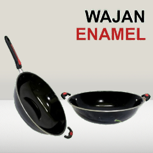 Wajan Enamel Kuping Wajan Enamel Gagang 34cm Wajan Penggorengan