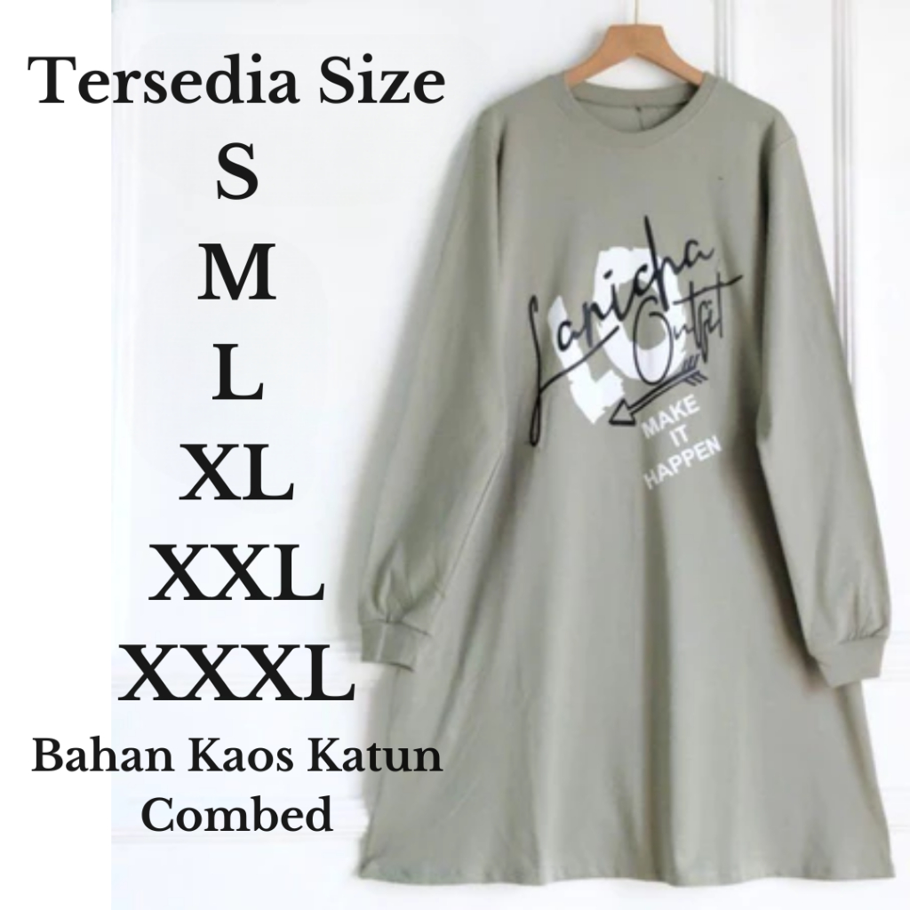 Tunik Wanita Terbaru Jumbo Amanda Tunik BO Size S M L XL XXL XXXL Bahan Kaos Katun Combed Aplikasi S