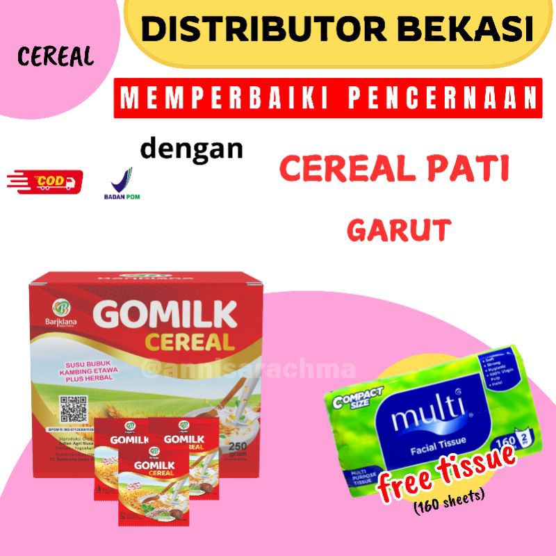 

[BISA COD + GARANSI] GOMILK SEREAL isi 10 sachet | Bantu atasi sistem pencernaan tubuh, Bariklana