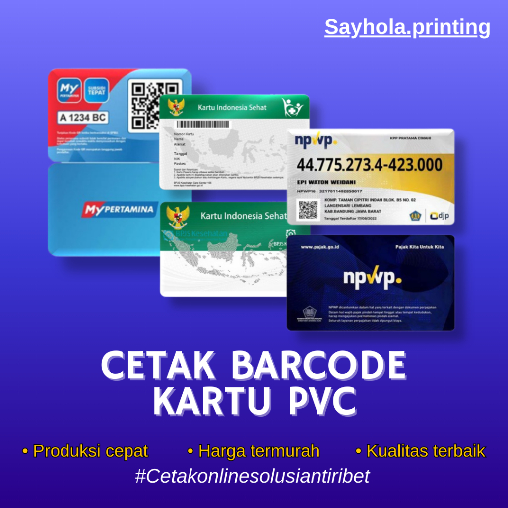 

Cetak ID Card Kartu Fisik Kartu Barcode Pertamina/bpjs/npwp/ASN/Nikah/pelajar dll Bisa Satuan Anti Luntur Bahan PVC Tebal 2 SISI