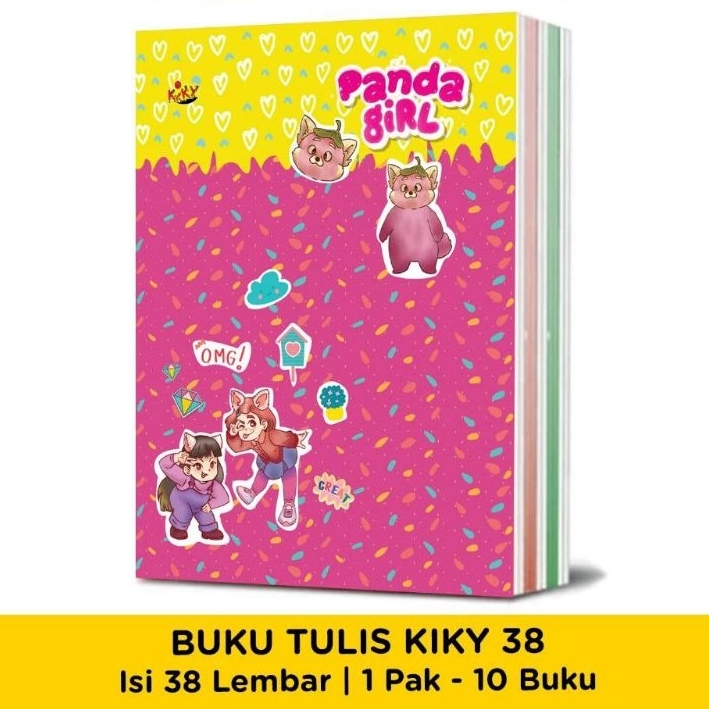 

Buku Tulis Garis / Buku Tulis KIKY 38 Lembar Cover Bermotif Random (1 PAK isi 10 PCS Buku)