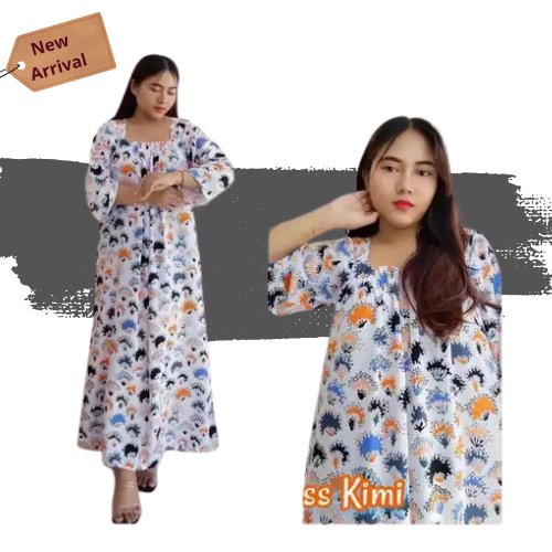 DRESS DASTER SUPER JUMBO LD 130 - DRESS WANITA KEKINIAN MODEL LENGAN 7/8 - BAJU MUSLIM - DASTER BALI