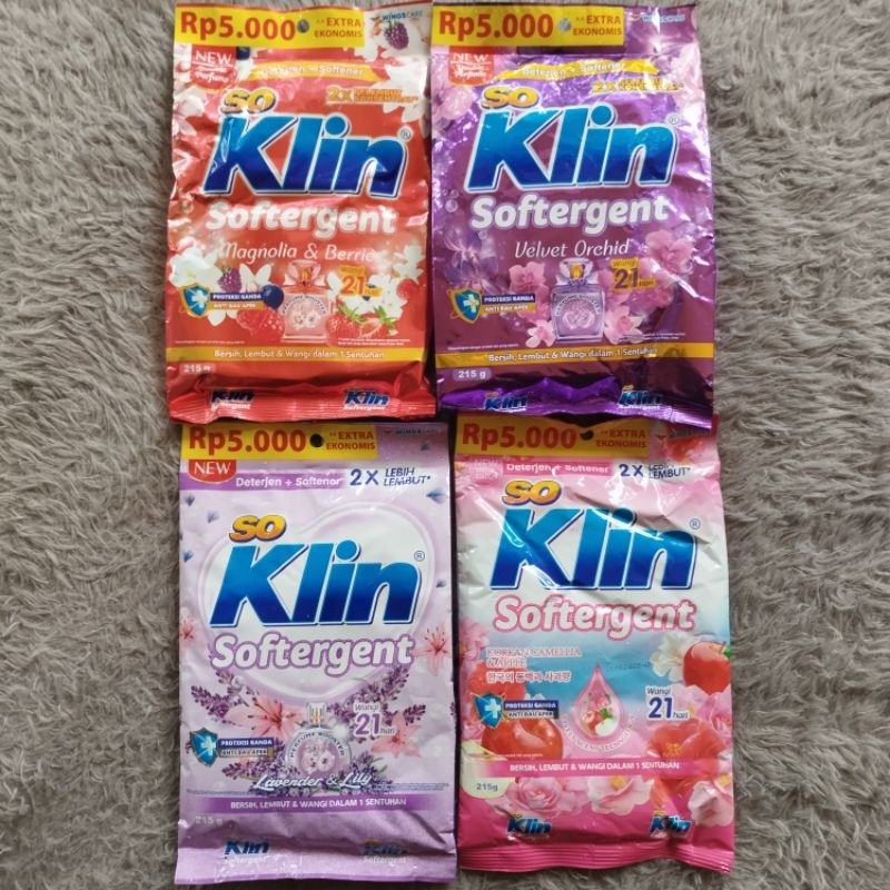 SO KLIN SOFTERGENT 225 g / 5000 an sabun cuci pakaian