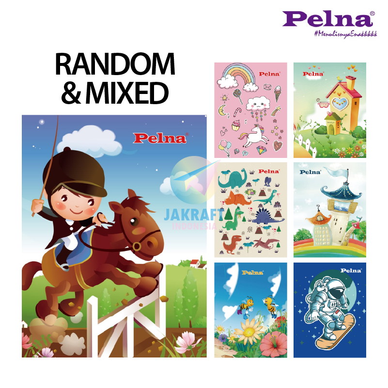 

mh (10 Pcs) GROSIR Buku Tulis PELNA isi 38 / 58 Lembar Kwarto Kuarto Quarto A5 Biasa Cover Unisex