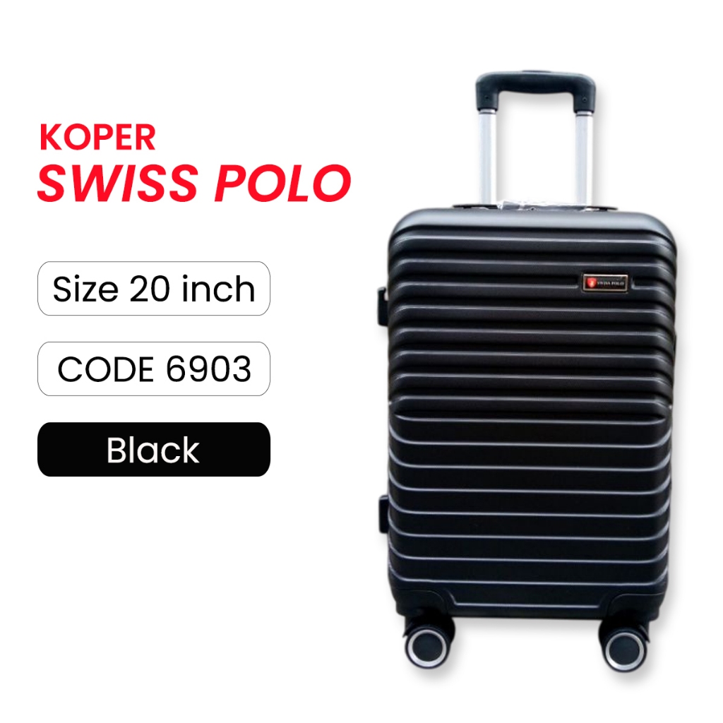 Importir Koper Swiss Polo Original Size 20 Inch Expandable Double Zipper Ringan Anti Pecah