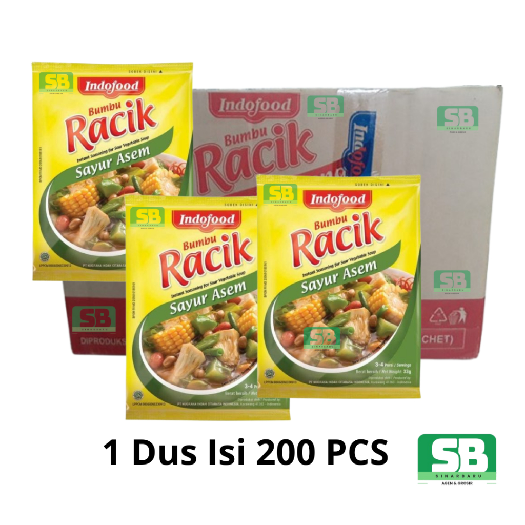 

Indofood Tepung Bumbu RACIK SAYUR ASEM 33gr 1 Dus Isi 200 Pcs