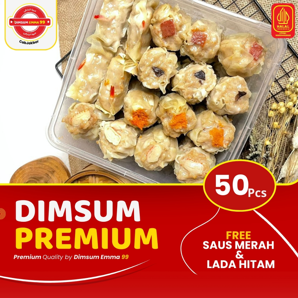 

Best Seller !! Dimsum Ayam Frozen Premium isi 50pcs Toping Mix Gratis Saos Merah & Lada Hitam Halal