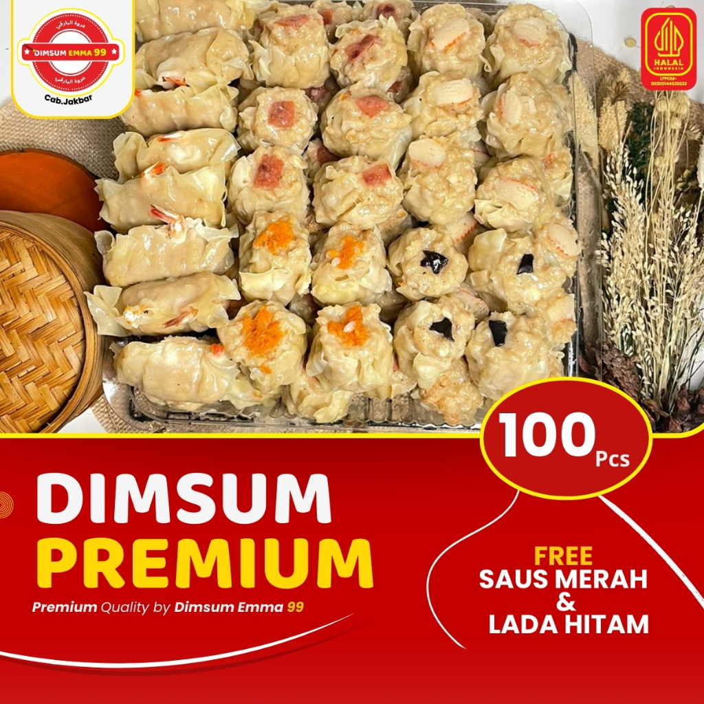 

GROSIR!! Dimsum Ayam Frozen Premium isi 100 pcs Topping Mix Free Saos Merah & Lada Hitam