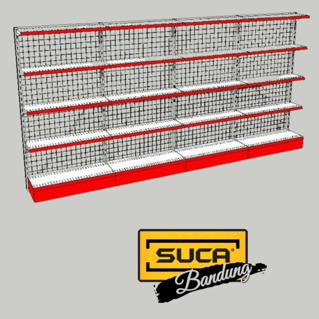 Rak Gondola / Rak Minimarket Wall T 180cm 1 Unit (Start) 3 Unit (Connect)