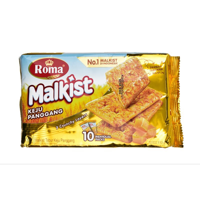 

Roma Malkist Keju Panggang Isi 10 Pcs | Biskuit Keju Renyah & Gurih | Snack Lezat Original Roma