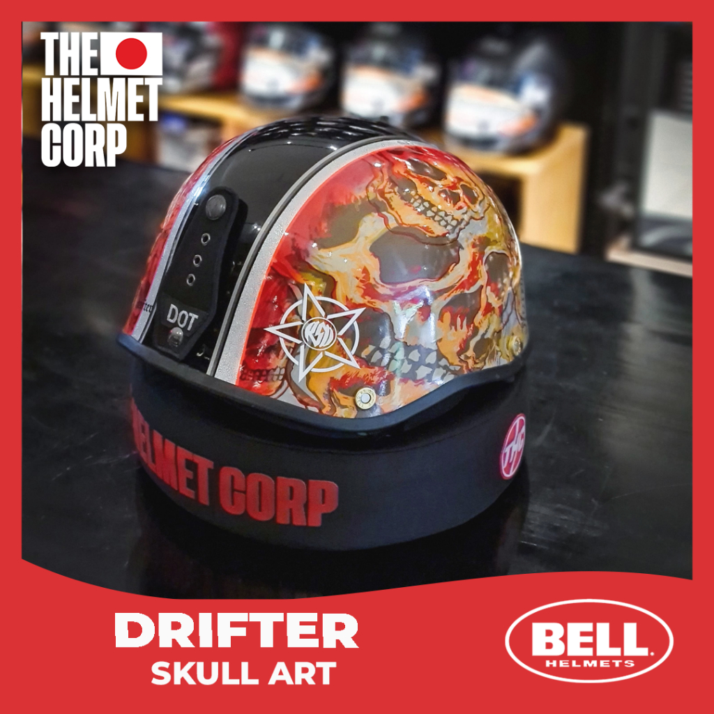 HELM BELL DRIFTER SKULL ART CLASSIC HALF FACE HELMET