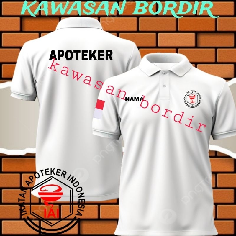 polo shirt apoteker kaos apoteker seragam apoteker baju apoteker full bordir..