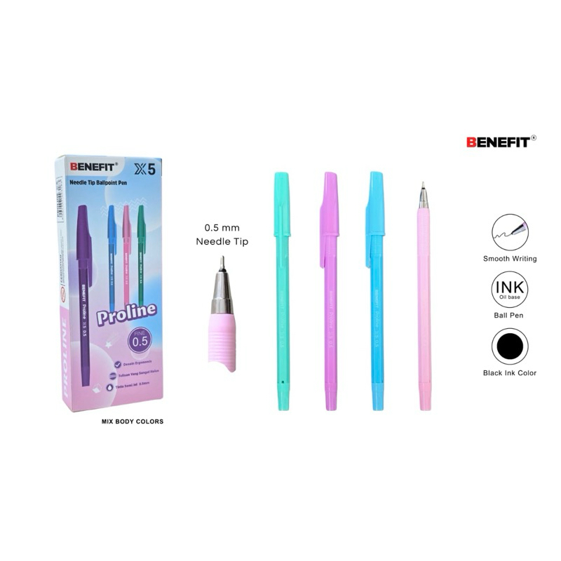 

1 BIJI bolpen benefit proline X5 tinta warna hitam / bolpen / pen