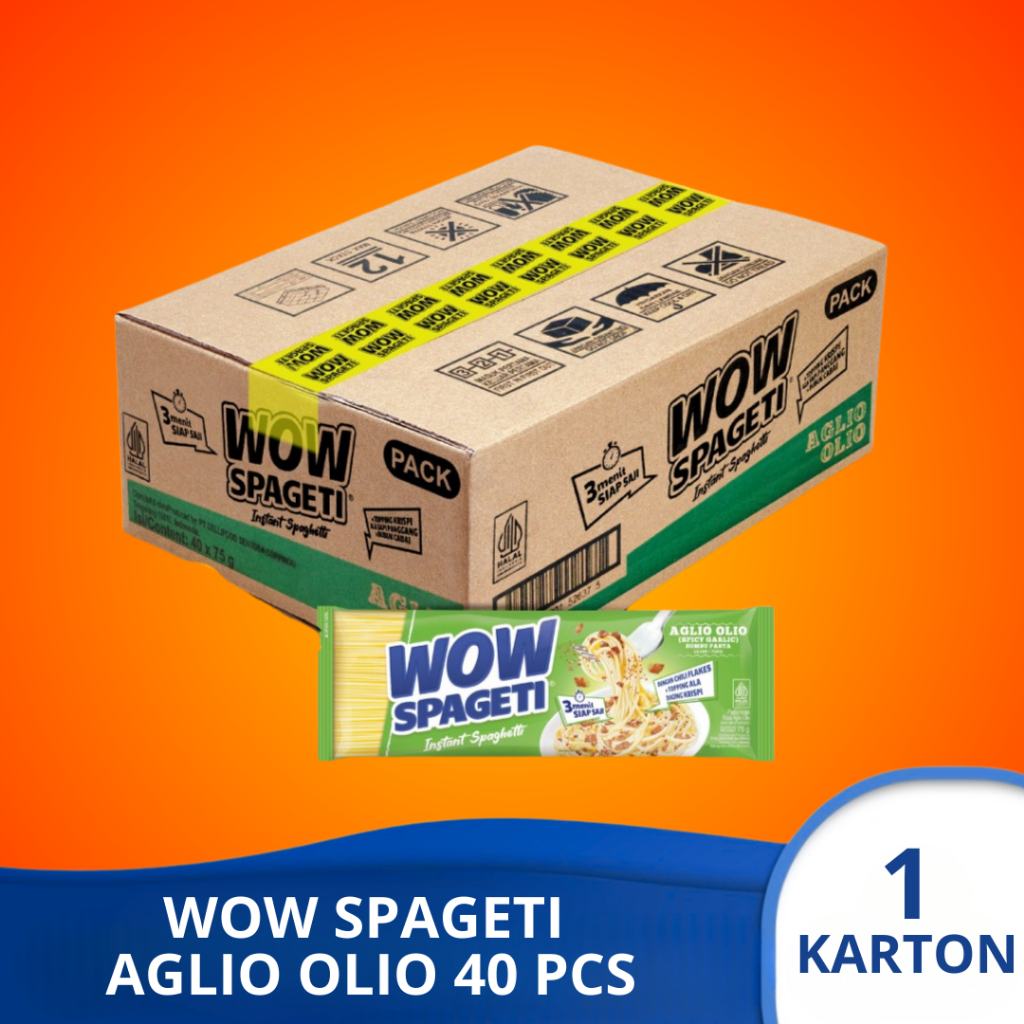 

(1 KARTON) WOW SPAGETI AGLIO OLIO Pasta isi 40 pcs
