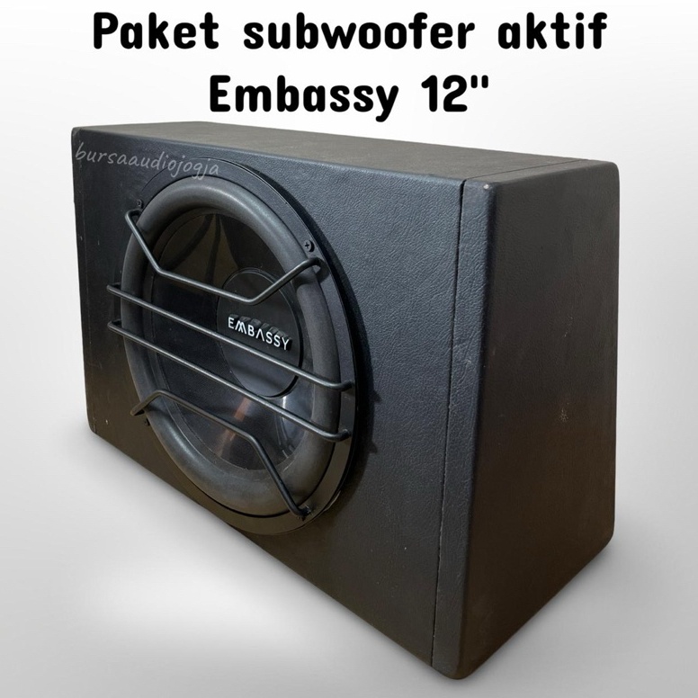 KODE V57N Paket Subwoofer Aktif Embassy 12 Inch Include Kit Power grill 5 Watts