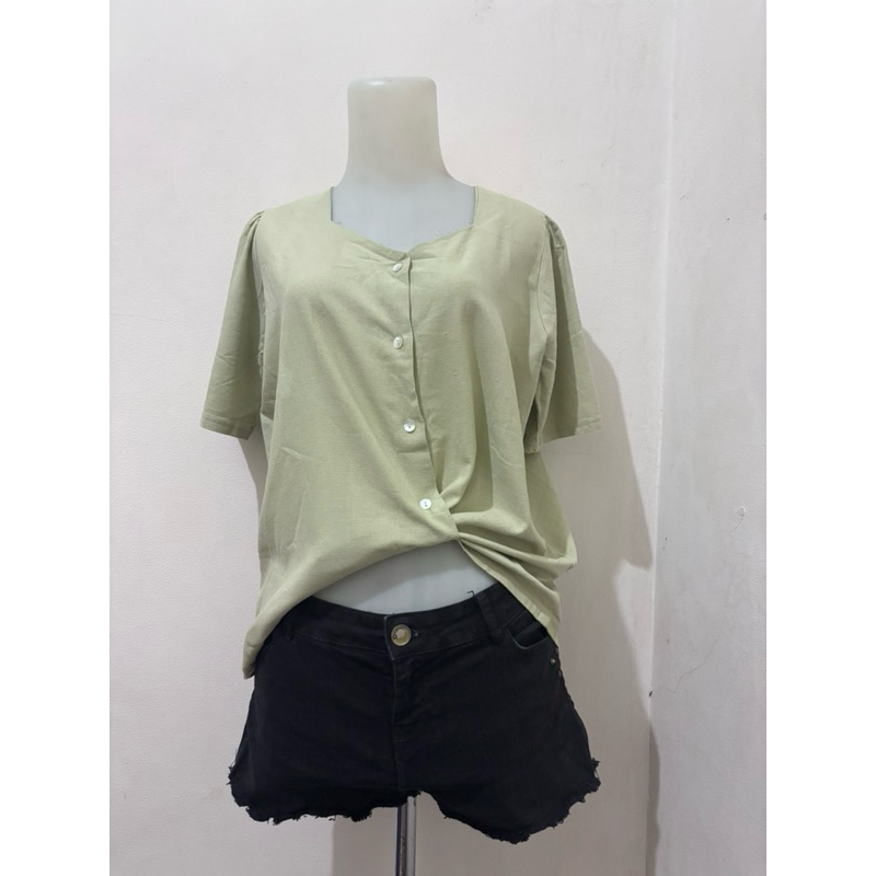 set/atasan wanita/kekinian/baju santai/kemeja lengan pendek/kemeja polos/celana wanita/celana pendek