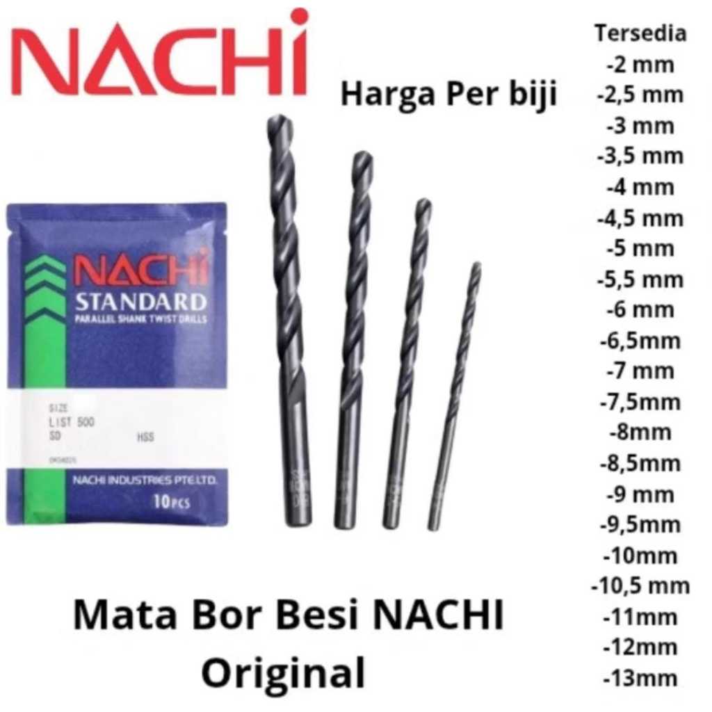 Mata Bor Besi NACHI ORIGINAL 8mm/8,5mm/9mm/9,5mm/10mm Mata Bor Mata Bor Besi Mata Bor Nachi