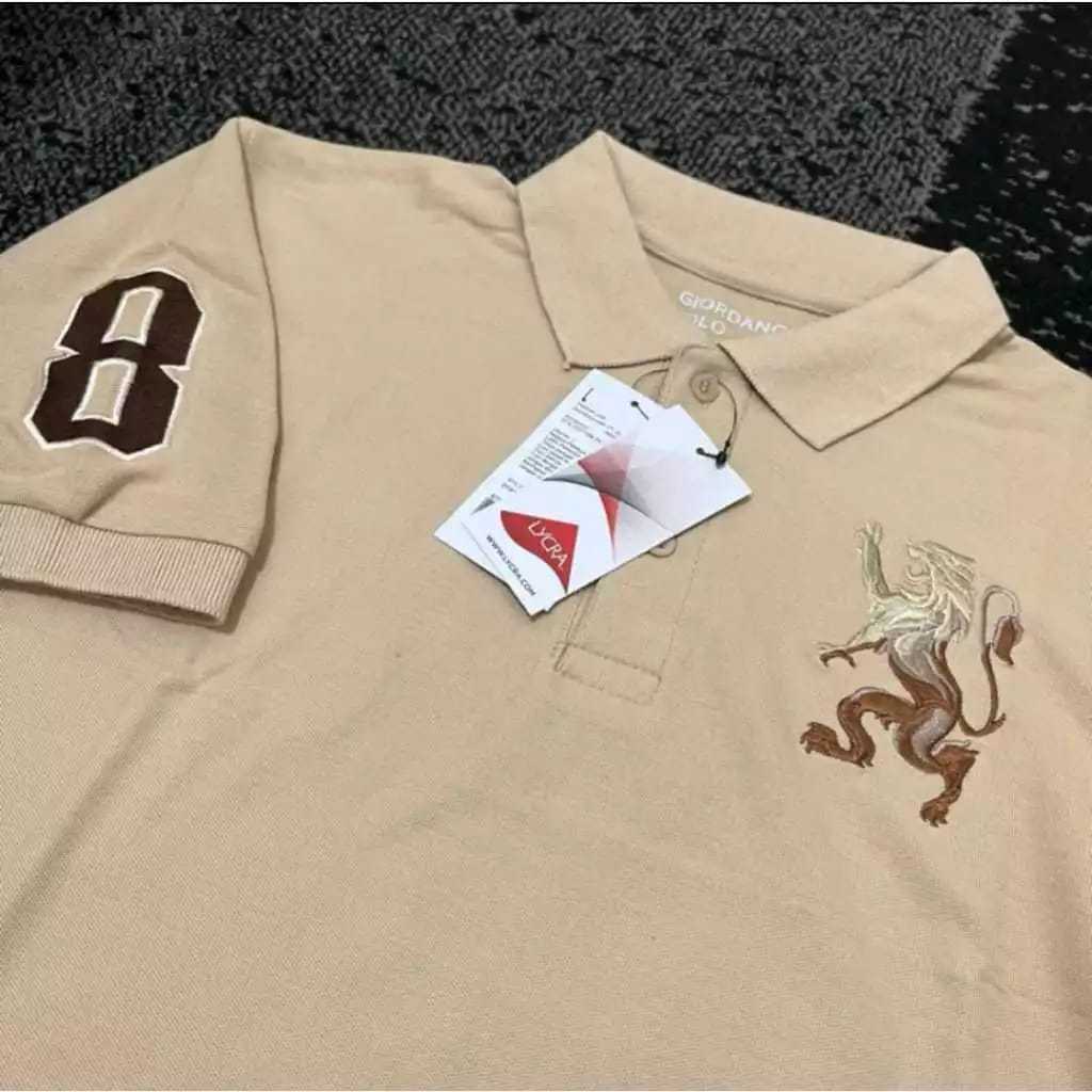 Kaos Polo Pria Giordano Lengan Pendek Premium Dengan Logo Bordir M-XXXXL
