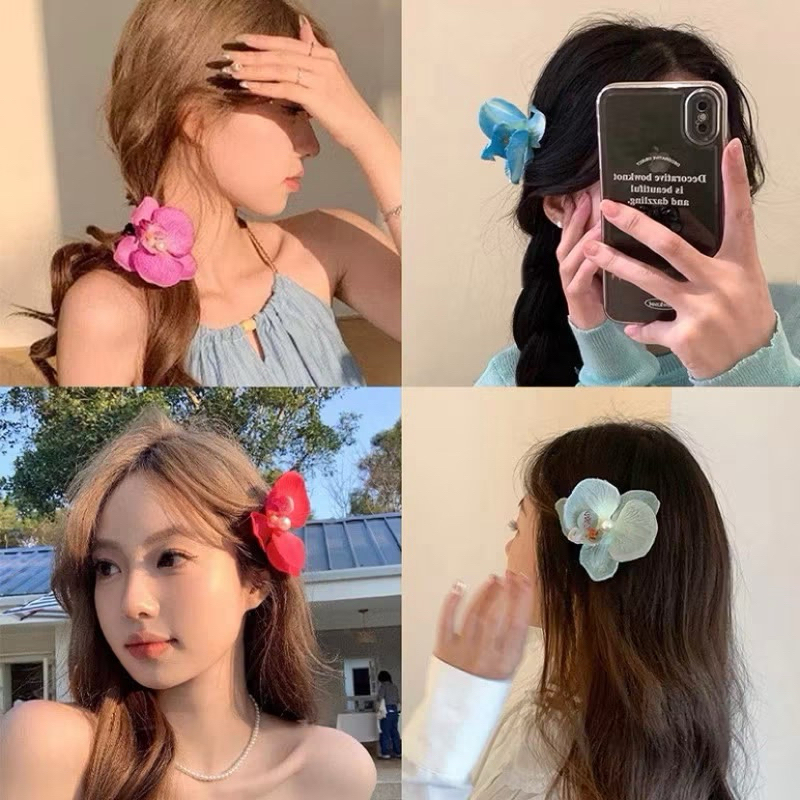 (READY) Jepitan Rambut Anggrek / Jepit Bunga / Flower Orchid Korean Style / Aksesoris / souvenir