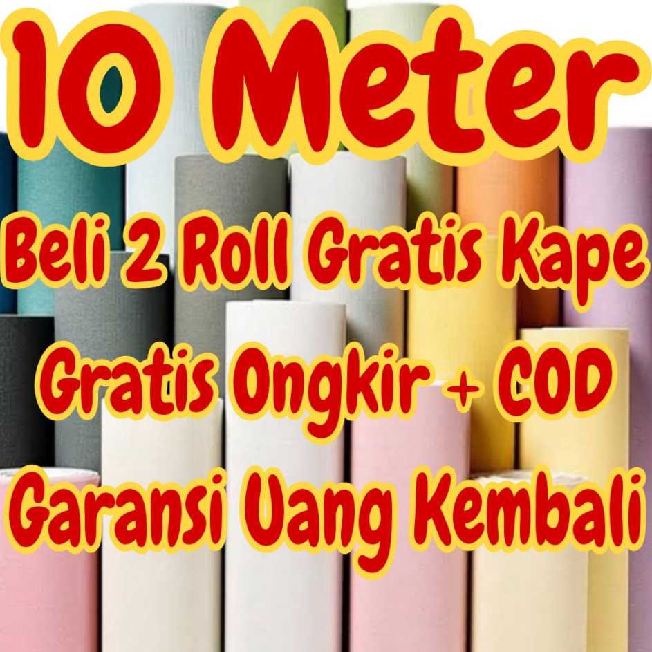 Wallpaper Dinding 1 m 1 meter 45 cm x 1 m MOTIF POLOS HIJAU BIRU ABU PUTIH POLOS PREMIUM