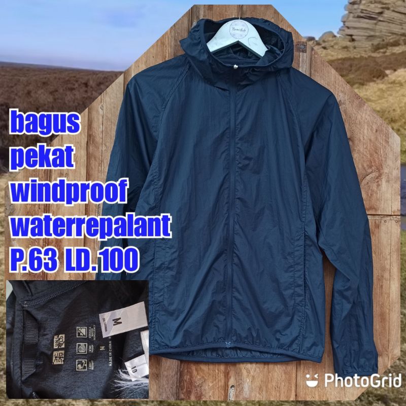 jaket gunung outdoor olahraga running senam gowes tektok uniqlo water repalant