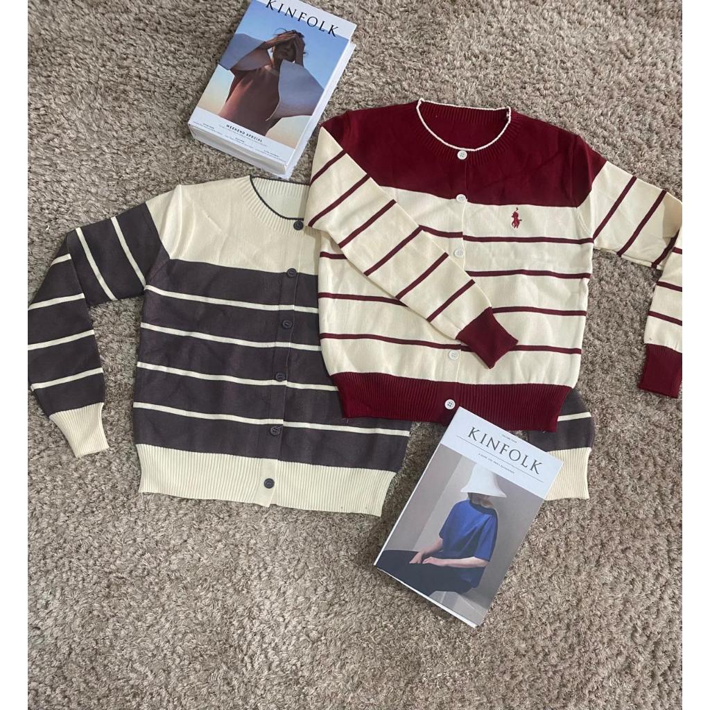 KNIT.A6 PO Bangkok Olap Garis-garis - Cardigan