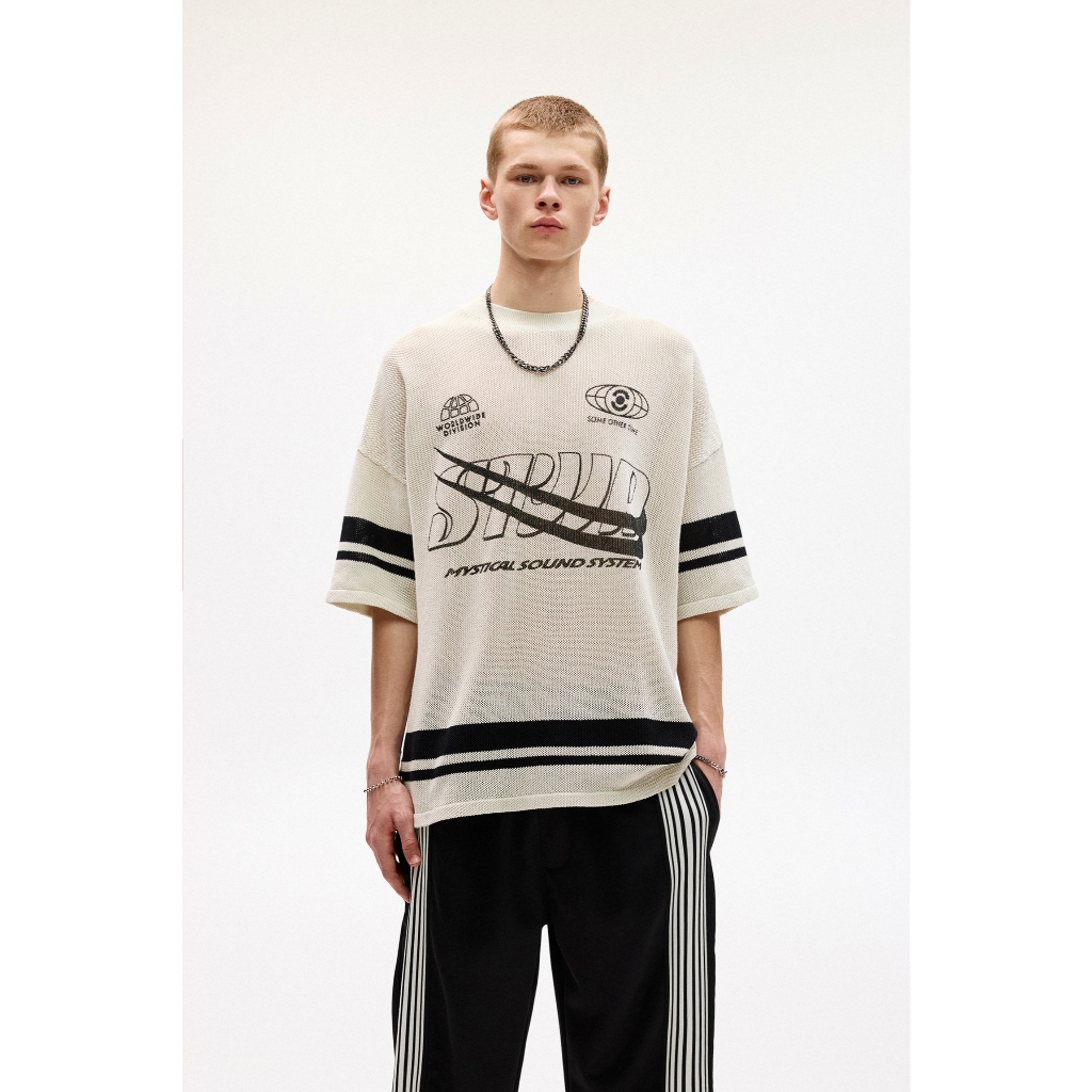 Pull&Bear STWD varsity knit T-shirt