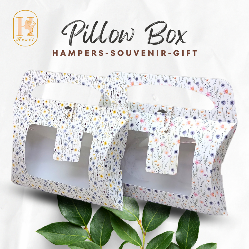 

PILLOW BOX MOTIF BUNGA / BOX / PACKAGING / PAPER BAG / PACKING SOUVENIR PERNIKAHAN / KADO