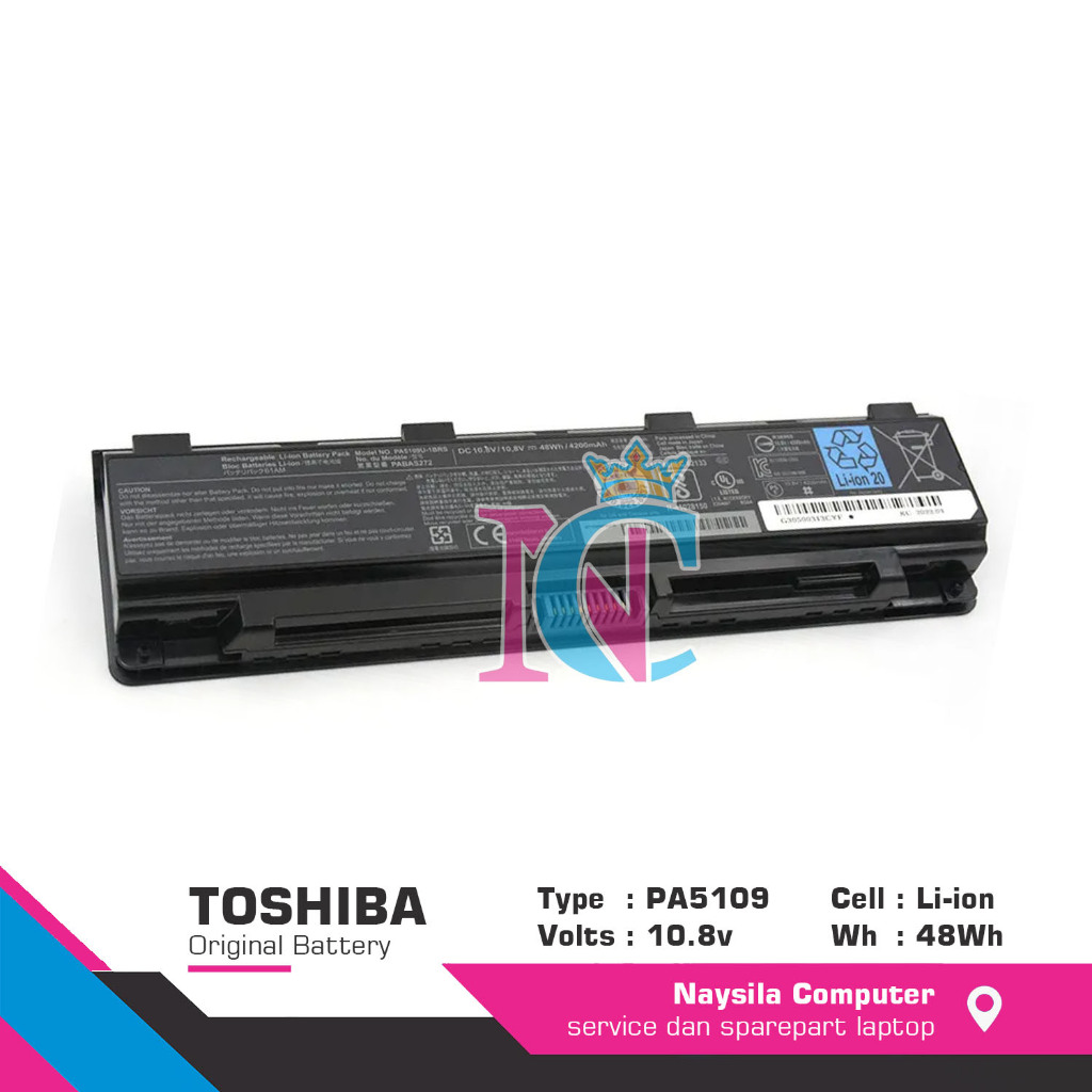 Baterai Original TOSHIBA Satelite C40-A, C40-B, C40D-A, C40D-B PA5109