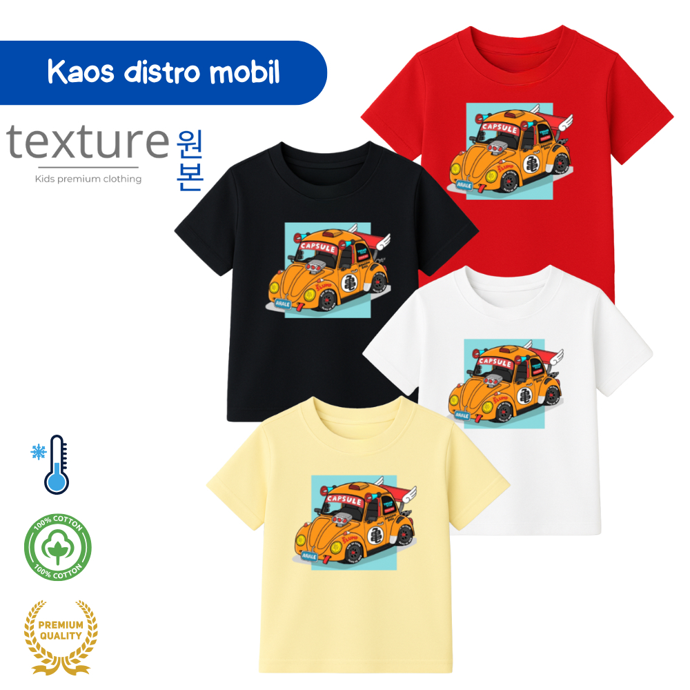 kaos/baju kaos anak laki laki/ kaos anak laki laki 1-9 tahun/ kaos mobil anak laki laki/kaos anak la