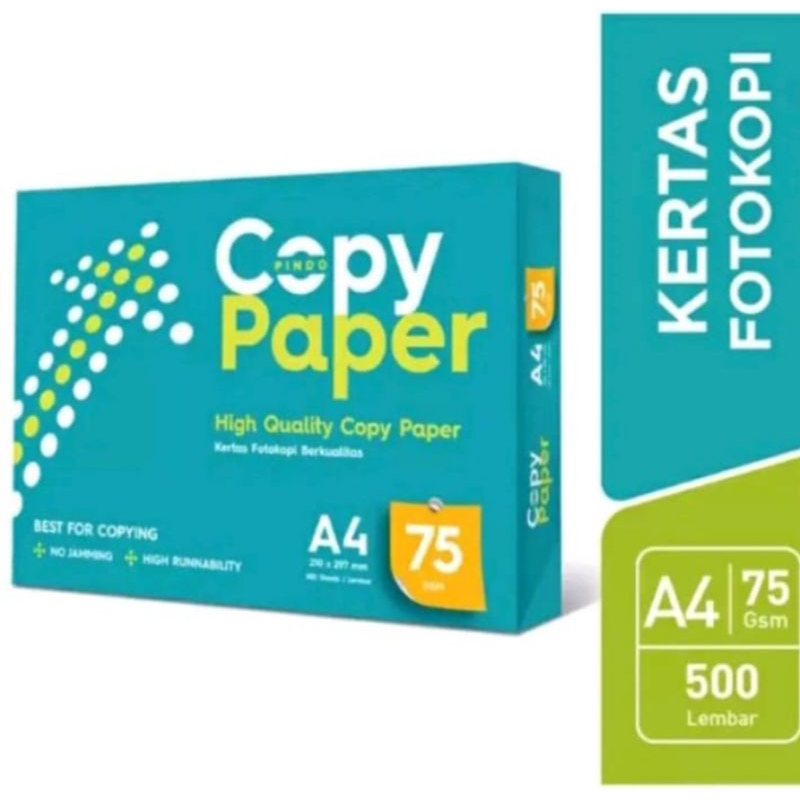 

KERTAS HVS UKURAN A4/copy paper/kertas fotokopi 75gsm tebal isi 100lembar