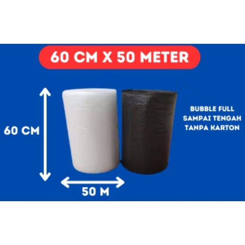 

BUBBLE WRAP SUPER POTONG 60 CM X 50 METER HITAM/BENING/TEBAL