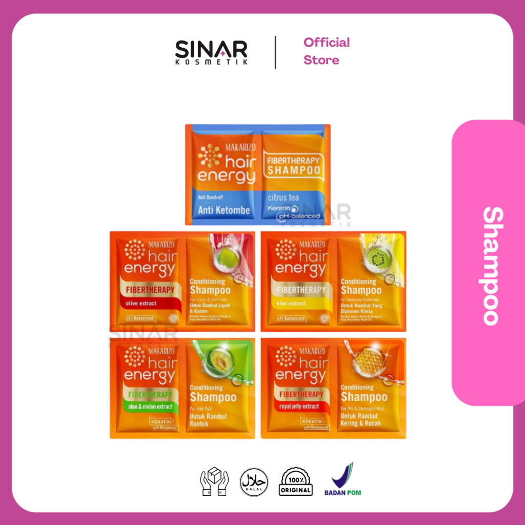 Makarizo Hair Energy Shampoo 10ML (1 Renteng isi 24 Saset)