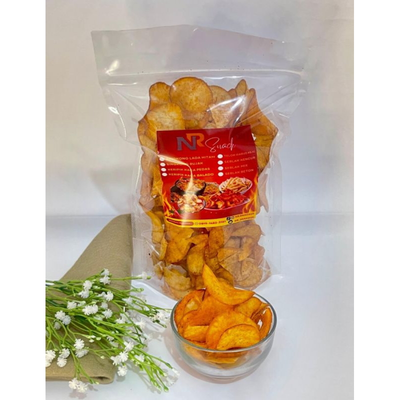 

Cemilan Keripik SINGKONG LADA HITAM Pedas Gurih