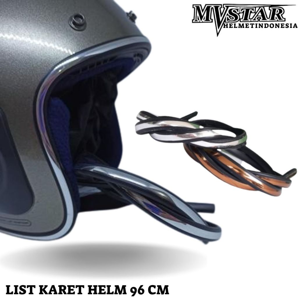 List Karet Helm 96 cm list chrome list universal List helm bogo SILVER