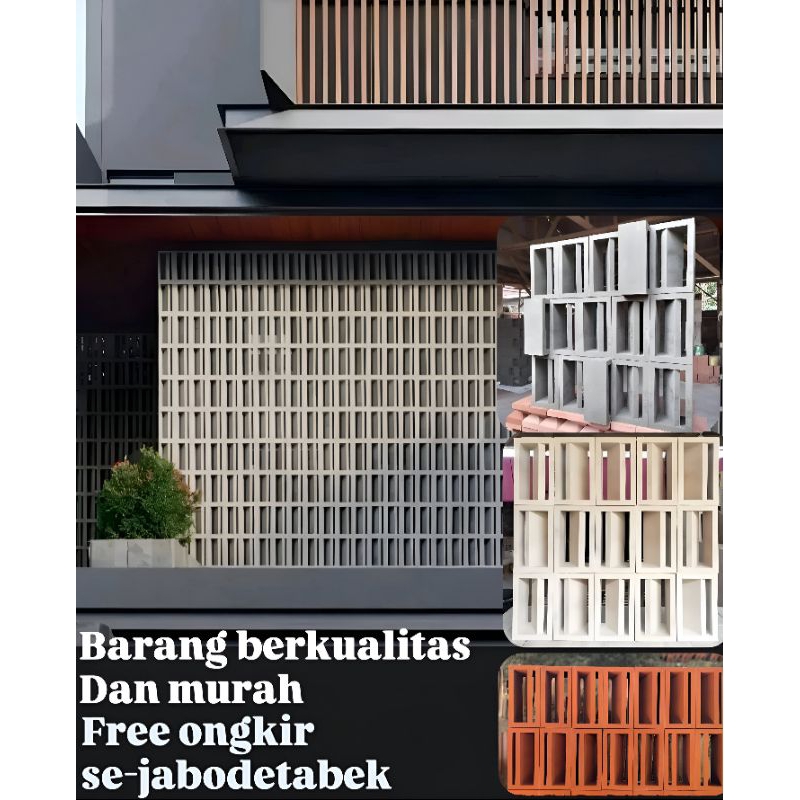 Roster Beton minimalis/Roster Beton berkualitas,kokoh dan murah/Roster Beton motif nako 15x30cm