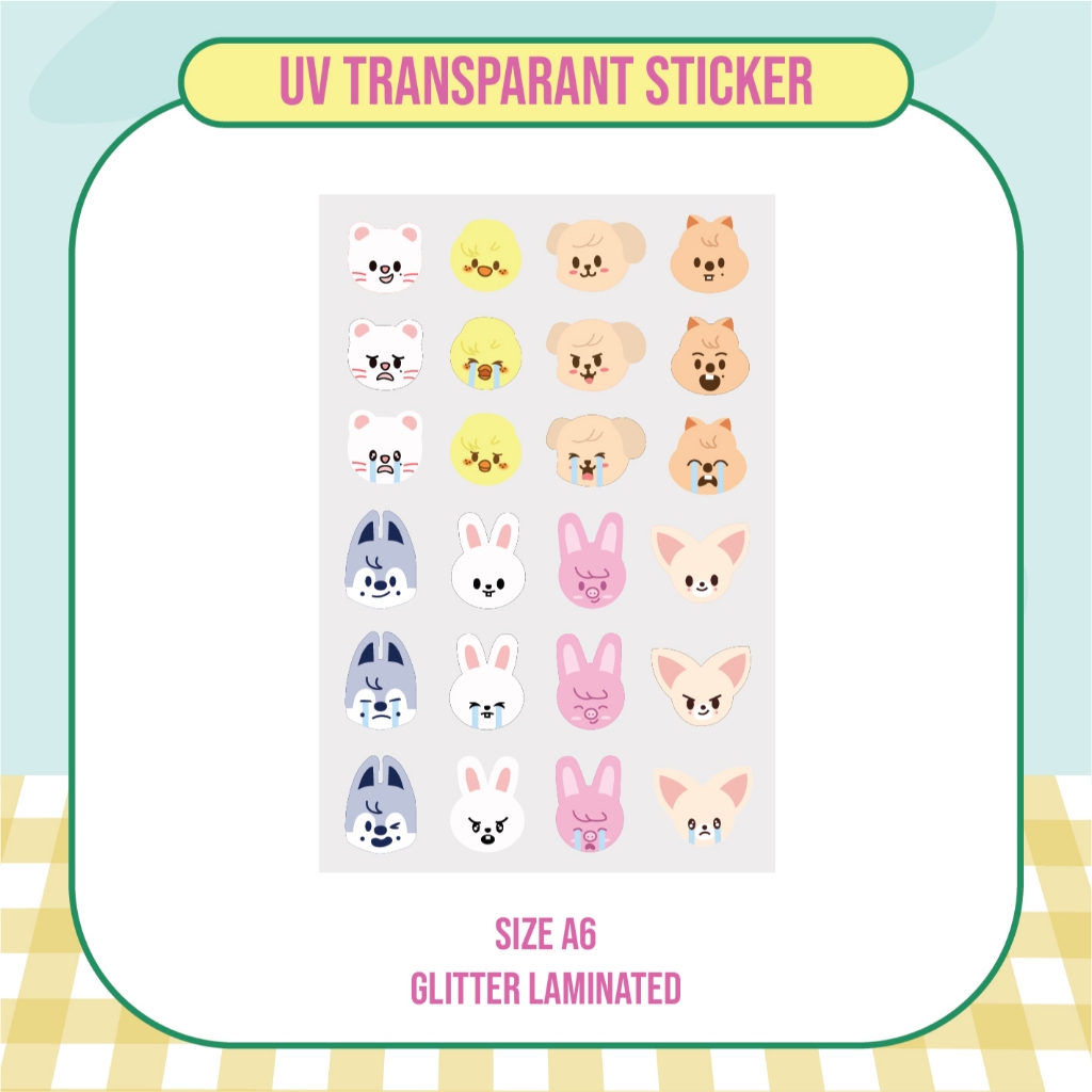 

[READY STOCK] Skzoo Transparant Sticker - Glitter Laminated