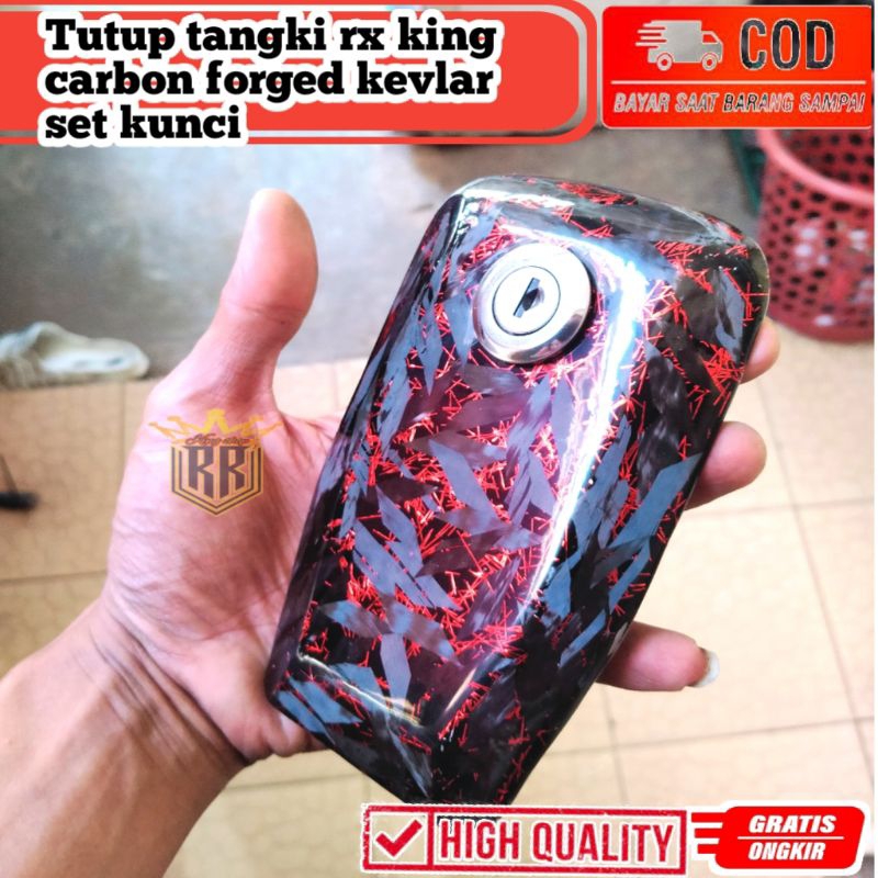 Tutup Tangki carbon forged merah tutup tangki RX KING