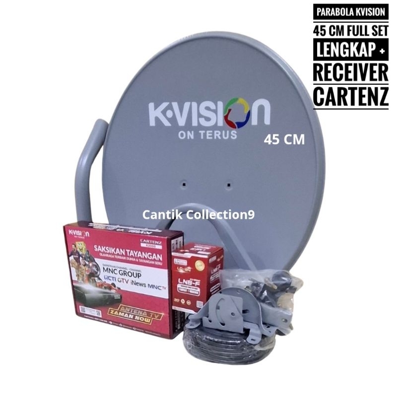 Paket Parabola Mini 45 cm Kvision+Receiver Cartenz