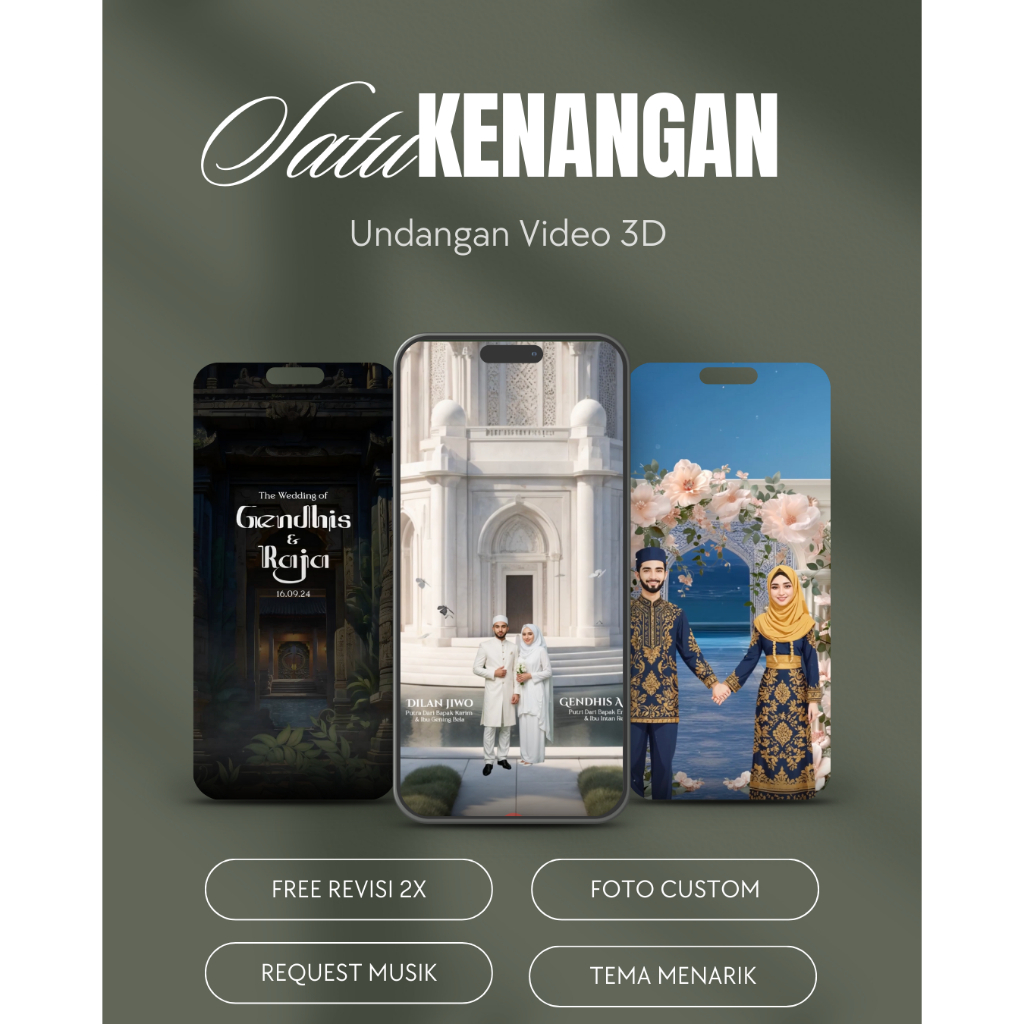 Undangan Digital Video 3D Pernikahan – Desain Aesthetic, Elegan & Penuh Makna