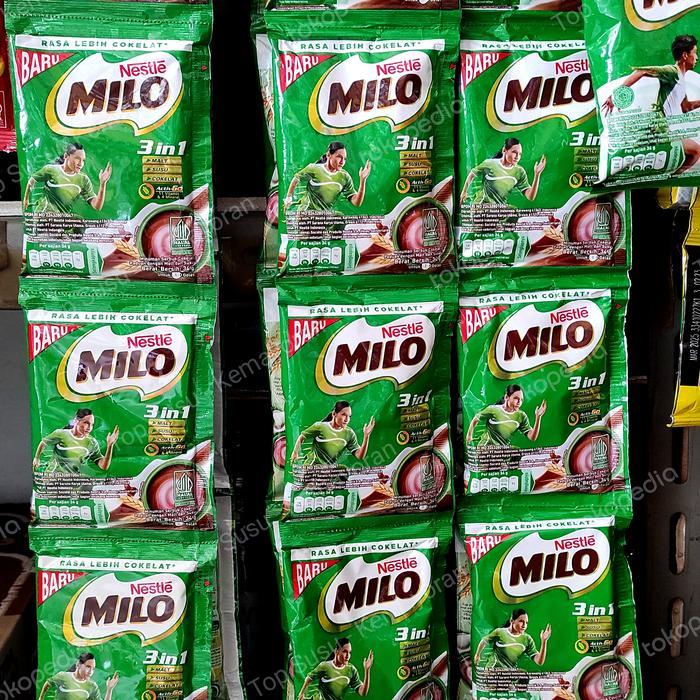 

[1rtg isi 10sachet] Milo nestle 3 in 1 Aktive go 34g Kemasan Renteng | Minuman Serbuk Cokelat |