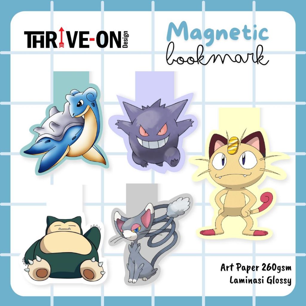 

Magnetic Bookmark / Pembatas Buku Magnet POKEMON Monster 3