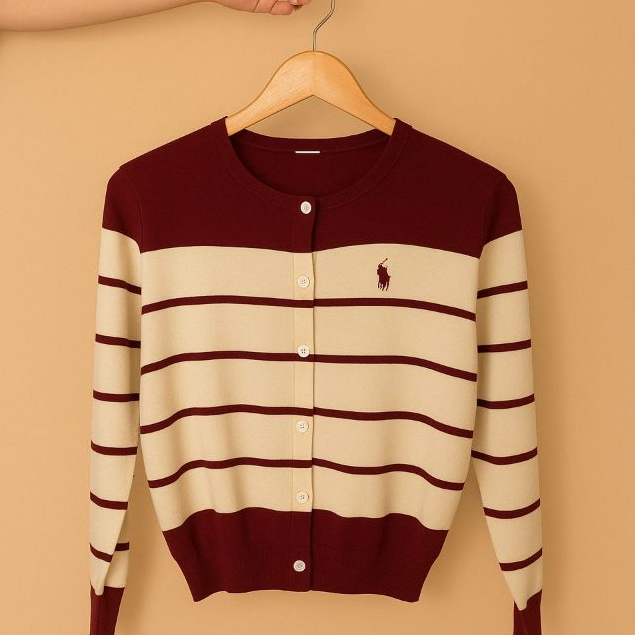 AMONA.LABEL 012 Knit Korean Cardigan Kancing Strip Sweater Olop Wanita - Jaket Cardigan - Rajut Wani