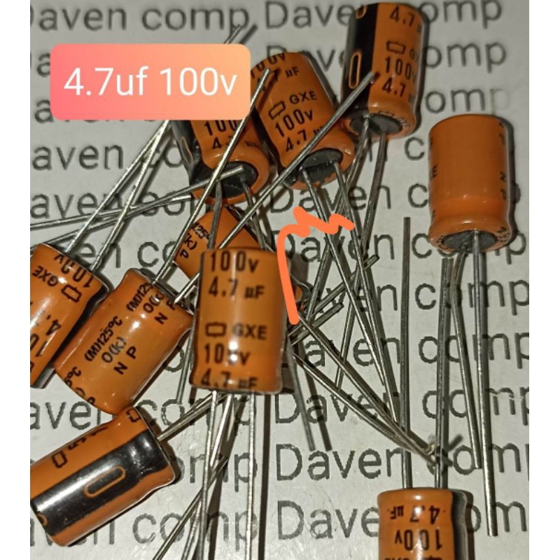 10BUAH ELCO 4.7UF 100V ELKO 4.7UF 100V 4.7 UF 100 VOLT 4.7UF 100VOLT