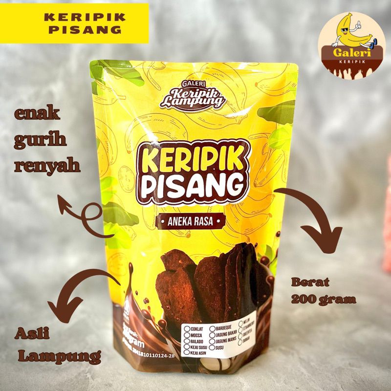 

KERIPIK Pisang LAMPUNG 200 gram rasa coklat