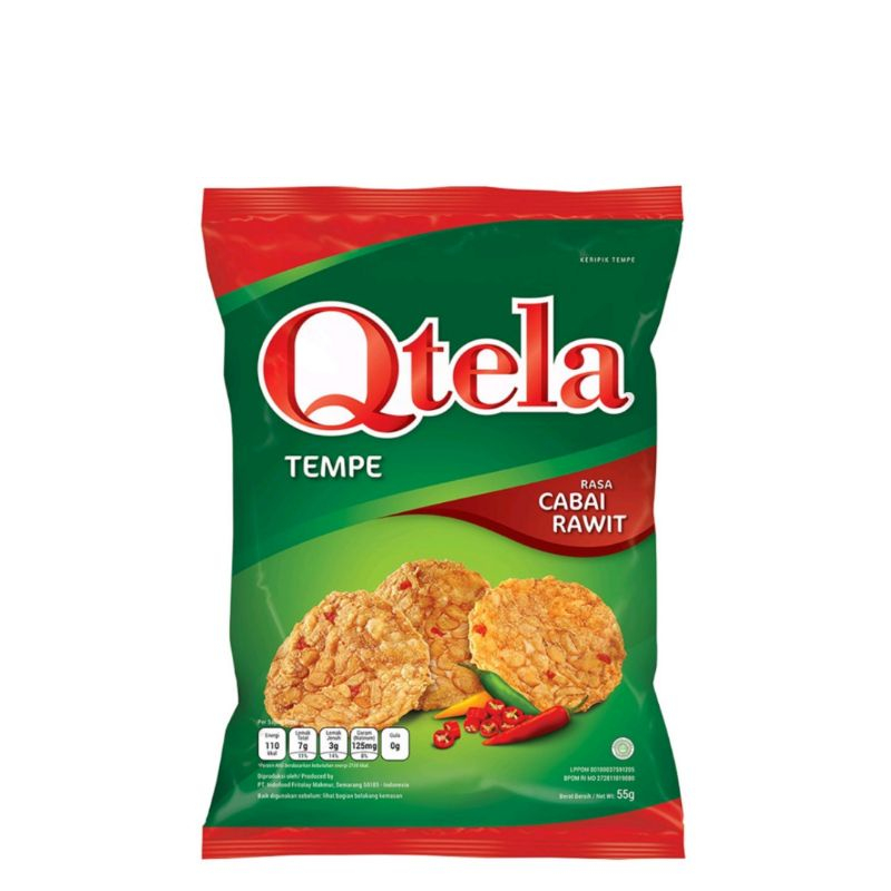 

QTELA KERIPIK TEMPE CABAI RAWIT PCK 55g