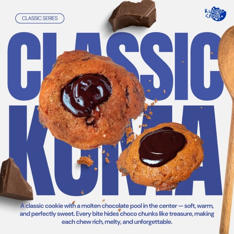 

[Classic Chocolate Soft Baked Cookies] Cookies Soft Baked Premium | Kue Kering Lembut Homemade Isi Cokelat by Kuma Crave [KUMA CLASSIC]