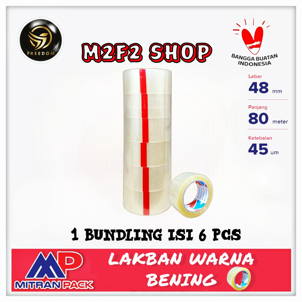 

Lakban Bening Mitran Pack 48 x 80 x 45 | MP - 90 Yard (Kemasan 1 Bundling)